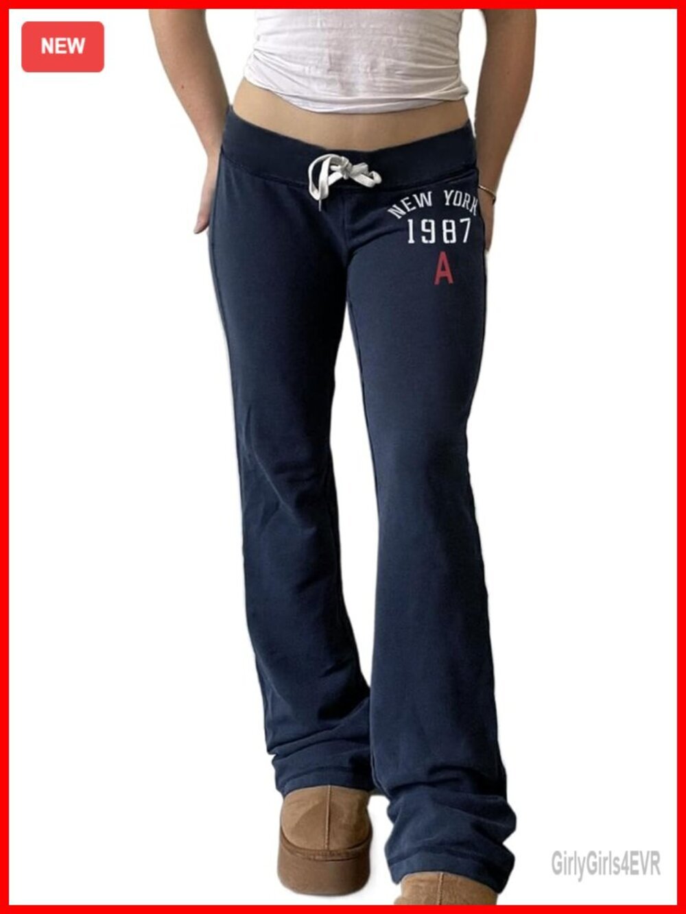Y2K Low Rise Flare Yoga Pants Bootcut Sweatpants Drawstring Wide Leg Lounge